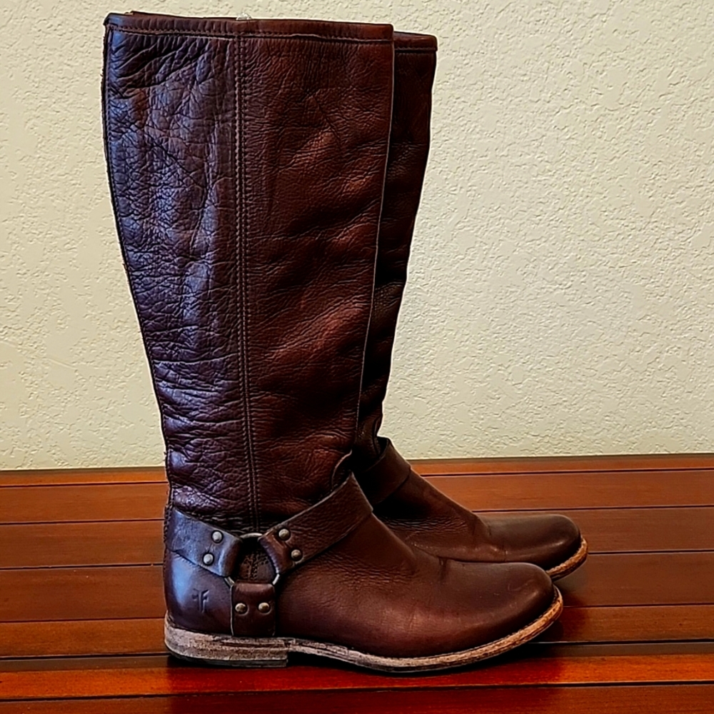 Frye Tall Harness Boots Sz 7.5